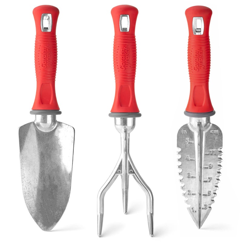 Garden Weasel 3-Piece Hand Tool Combo Set | Trowel, Transplanter and Cultivator | Heavy Duty Lawn and Garden Set, Digging, Planting, and Weeding | 91370-Q - Image 1